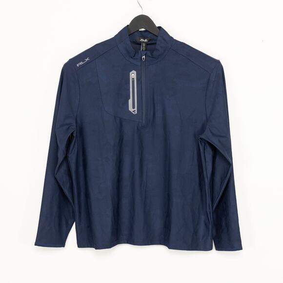Polo Ralph Lauren Men Stretch Camo Quarter Zip Pullover Navy Size XXL - Picture 1 of 7